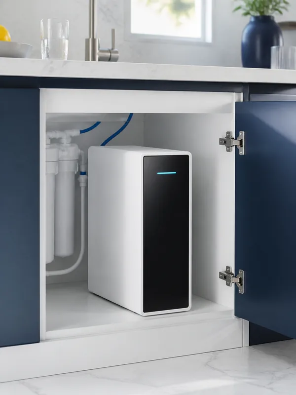 Sistema compacto de ósmosis inversa instalado bajo el fregadero